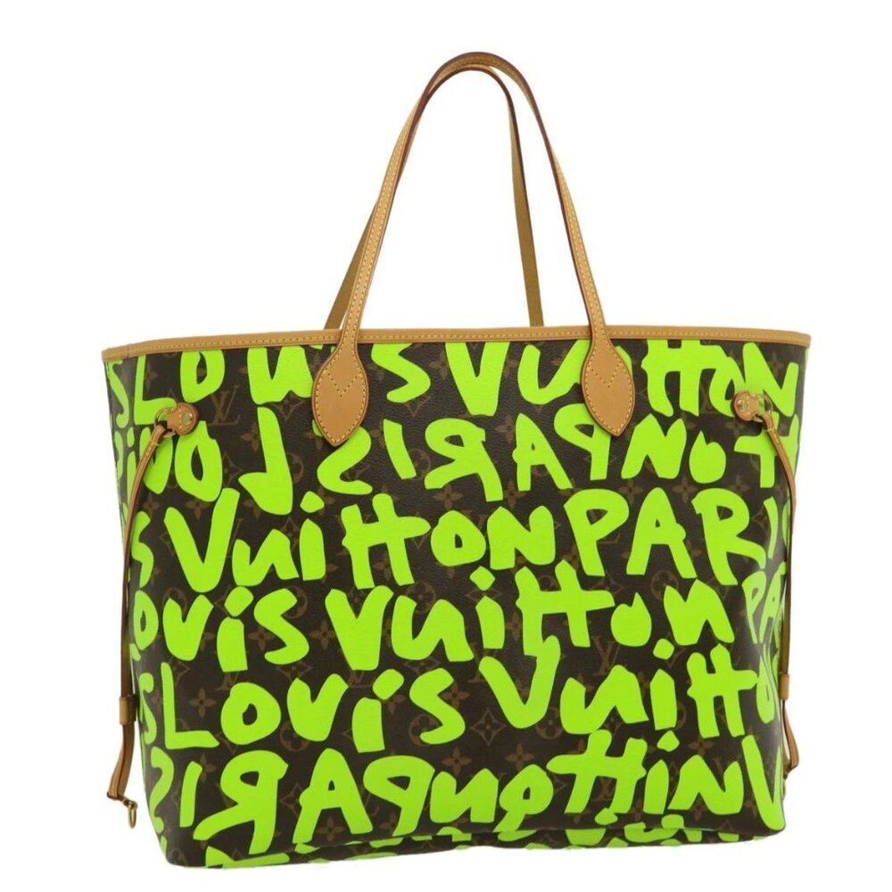 LOUIS VUITTON Monogram Graffiti Neverfull GM Tote Bag Vert M93703 LV Auth 29... - Picture 1 of 15